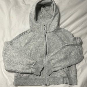 Gray Cropped Scuba Full Zip